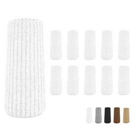 48 Pcs White Premium Chair Leg Socks Protectors for Hardwood Floors - Not Falling Off - Easy to Put On - Fits Round and Square Legs - High Elastic Bar Stool Leg Covers - Furniture Pads for All Shapes