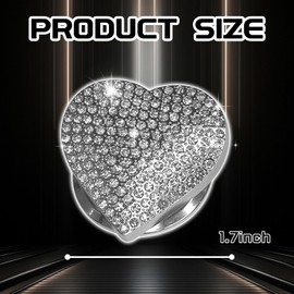 QBOONPT Heart Shape Car Engine Start Button Cover, Sparkly Rhinestone Ignition Button Decal, Bling Car Accessories for Women, Car Interior Accessories Push Start Button Cover Decorative（White)