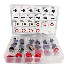 4LIFETIME Oil Drain Plug and Gasket Replacement Assortment Kit, 91 Pieces Total, 70 High-Temperature Rubber Nitrile Gaskets, 21 Replacement Repair Plugs