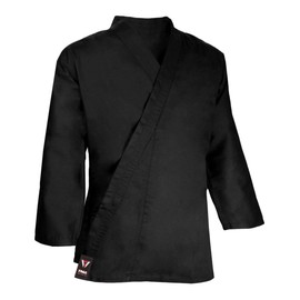 TMA Black Karate Uniform, Gi 7 oz Adult Kids w/White belt Tae Kwon Do U.S Standard Size (6)