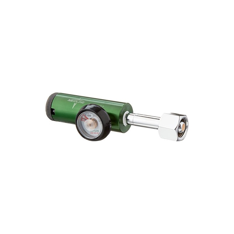 Medline Best Valued Mini Oxygen Regulator, 0-8LPM, 540 CGA Connector,