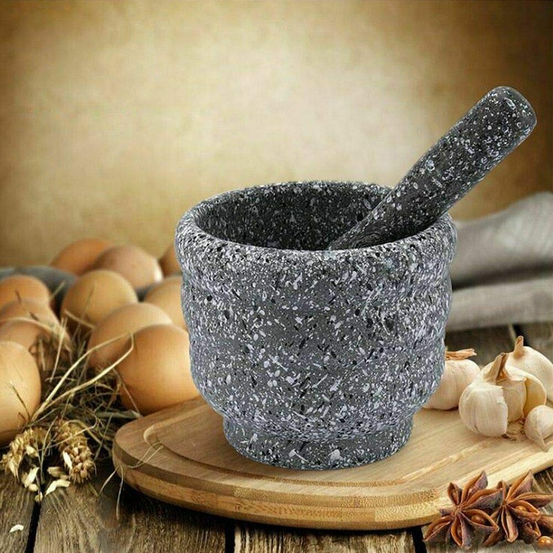 Black Resin Mortar & Pestle Spices Crusher Herbs Grinder Crushing