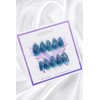 Deep Ocean Crystal Handmade Nail Tips - Long Stiletto /