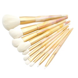 PACKOVE 10Pcs Marble Pattern Makeup Brushes Professional Face Powder Foundation Brushes for Contouring Blending and Highlighting for Daily and Professional Use
