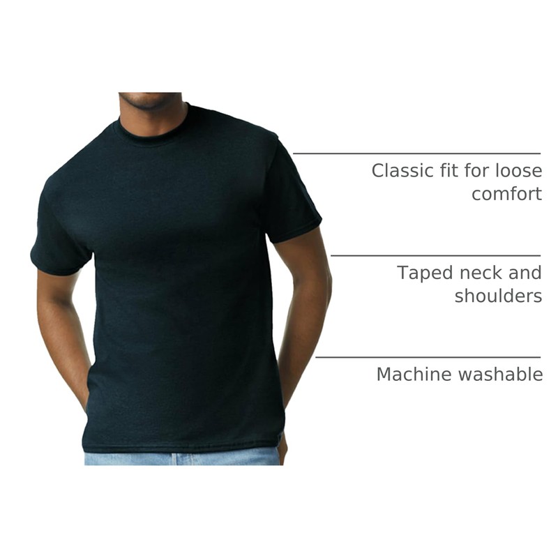 Gildan Adult Ultra Cotton T-Shirt, Style G2000, Multipack, Black (10-Pack),