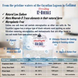 Organic Mineral Sea Salt | Premium Colima Sea Salt | Natural Grain | 82+ Minerals | Kosher | Additive Free | Handcrafted