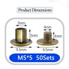 Alloygold 50 Sets Bronze Chicago Screws M5*5mm - Great for