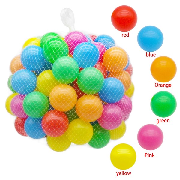 TRENDBOX 100 Colorful Ocean Ball (6 Color) for Babies Kids Children Soft Plastic Birthday Parties Events Playground Games Pool