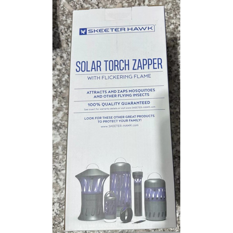 Skeeter Hawk 51” Solar Panel Torch Zapper w/ Flickering Flame