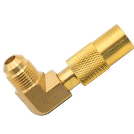 Chironal 1Pcs Brass RV Quick Gas Propane Adapter Replacement Fitting 3/8 Inch Brass Male Flare Elbow Connect to 17 Inch and 22 Inch Propane Gas Camping Grill (1Pcs Elbow Adapter)