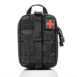 Rescue Shot Case® IFAk First Aid Kit Case Molle Pouch Rip Away, Tactical Tear Away Medical Pouch Empty, Military First Aid Pouch for Camping Hiking Travel | Bag Only (Black)