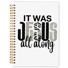 WARDOS Jesus Journal for Women, Christian Spiral Notebook Journal 5.5x8.3, Christian Faith Based Gifts for Women, Bible Prayer Journal for Woman, It was Jesus All Along Notebook