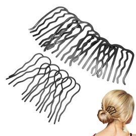 ZJchao 8Pcs Clip de horquilla para el cabello Vintage para Mujeres, Revestimiento Negro de Metal Peines Laterales para el Cabello Elegantes en Forma de U