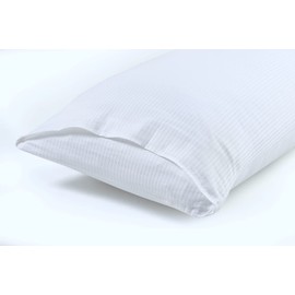 Bronwen Mathews® Luxury Hotel Pillows Covers 2 Pack of Standard Size 50x75 cm Envelope enclouser, 100% Cotton White Strip Satin 2 Pack Pillowcases (Housewife, White)