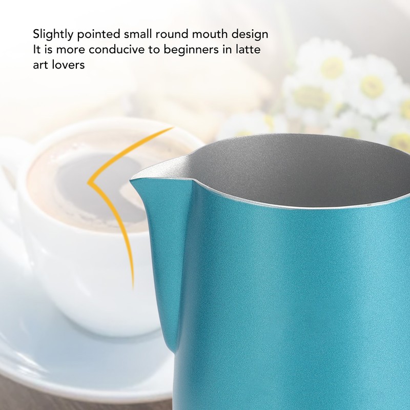 Milk Frother Cup Professional Stylish Exquisite Slanted Mouth Stainless Steel