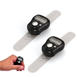 Digital lap counter, mini finger counter, electronic hand counter, finger counters, digital LED finger clicker, electronic finger counter, finger counter, manual counter, mini hand counter (black, 2