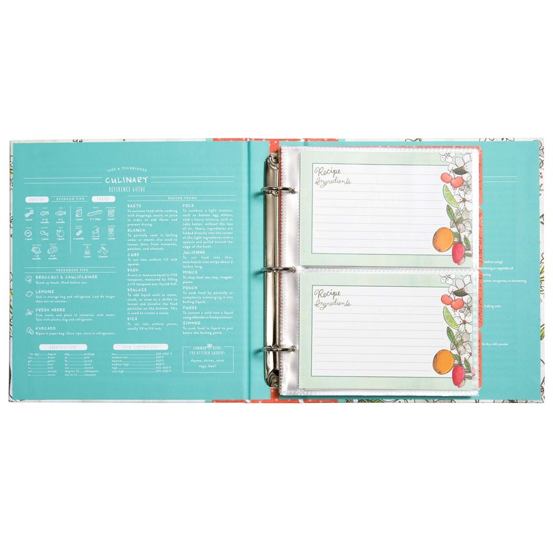 C.R. Gibson Fruit Fusion Durable 3-Ring Binder Recipe Book, 9''