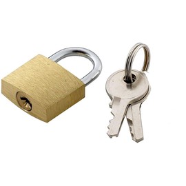 Best House Padlock with 2 Keys Small Padlock with Keys, Mini Padlock, 20 MM Brass Finished Zinc Plated Key Padlock for Luggage Suitcase Holdalls, Gym Locker, Travel Bags, Cabinets (Pack of 2 Pcs)