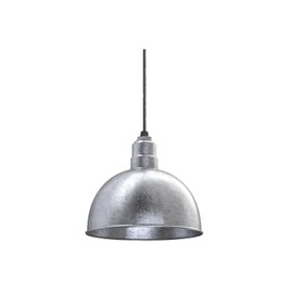 Steel Lighting Co. Rose Bowl Pendant | Ceiling Mounted Light | 15 inch Dome | Black Cord | Heavy Duty Steel Farmhouse Barn Style Made in America | Galvanized Exterior/Galvanized Interior