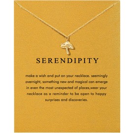 OBSUN Mushroom Necklace Motivational Gifts for Women Golden Mushroom Jewelry Accessories (Mushroom)
