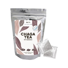 Chaga Tea - 100% Wild Chaga Mushrooms with Bergenia - 30 Unbleached Tea Bags - from Wild Siberian Lake - Hand-Picked by Baikal Tea