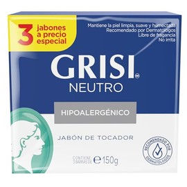 GRISI Neutro Jabón Tripack, 150 gr, blanco                                                                                                            
