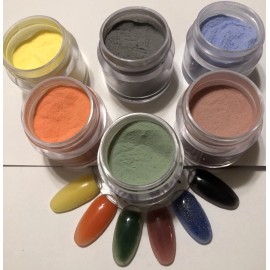 generico coleccion de polvos acrilicos cambian de color  y brillan en la oscuridad