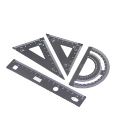 4Pcs Aluminum Triangular Scale Ruler Set Aluminum Alloy Scale Ruler Drafting Tool Black Drawing Ruler, for Students, Draftsman and Engineers, Metric