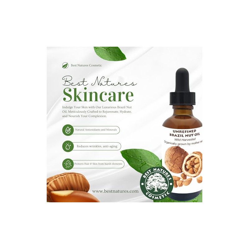Best Nature's Cosmetics Aceite Virgen Orgánico de Nuez de Brasil
