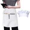 PARFCO Chef's Hat Apron Set, Polyester Adjustable Chef's Hat, Bib