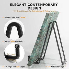 IPAME 12 Inch Large Plate Stands for Display - Metal Picture Frame Easel Stands for Plates, Books, Platters, Plaques, Decor (2 Pack)
