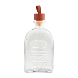 Mud Pie Gin Glass Leather Decanter; 10 3/4" x 4 1/2"