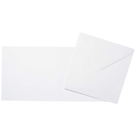 Craft UK 2043 Premium 40, 300 GSM 6x6 Card & Envelopes, White 300 GSM