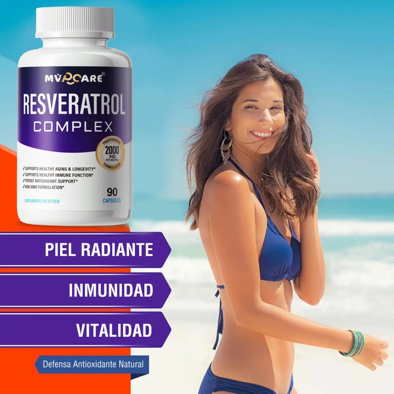 Resveratrol Cáps Semilla Uva Roja Acai Mvpcare Sabor