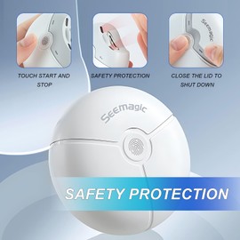 Kingbar Electric Nail Clippers with LED Light, 2 Speed Levels, Nail Clip Storage, One Button Operation, Nail Trimmer for Babies, Seniors, Adults