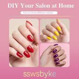 Short Oval Round Nail Tips, SSWSBYKE 300pcs Gel Acrylic Nail Tips for Full Cover Pre-Shaped Fake Nails Tips Half Matte Press On Nails for Extension Home DIY Salon 15 Sizes