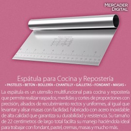 Mercader Digital 5 Pzs Espátula Raspador Alisador Repostería Cortador Masa