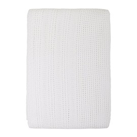 Cot Bed Cotton Cellular Blanket (White) - 6150WH