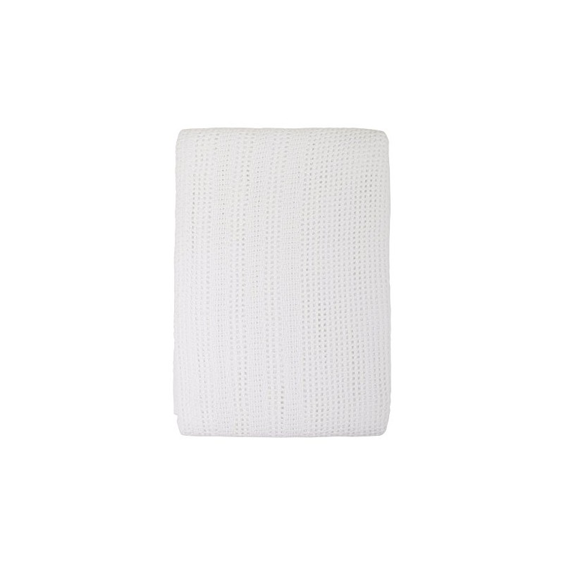 Cot Bed Cotton Cellular Blanket (White) - 6150WH