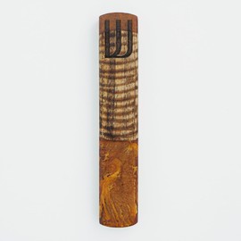 Godinger Wood Resin Mezuzah with Hebrew Shin Symbol – Handcrafted Doorpost Decoration for Indoor & Outdoor Use – Gift for Housewarming, Weddings, and Religious Celebrations