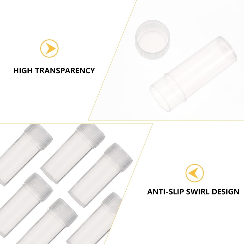 VILLCASE 100pcs Plastic Sample Bottles, 5ML Small Pill Plastic Containers