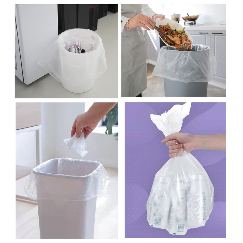 100 Count Small Trash Bags 4 Gallon Small Clear Garbage