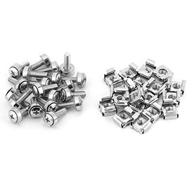 Cage Nut 20 Pieces Cage Nut Mounting Screws Screws Network Cabinet Rack Screws Assortment Kit for Mounting Server Shelves M5 M6 X 16 20 (M5 X 20) (M5*20 (20pcs)