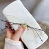 88flix Korean Rimless Glasses, Blue Light Cut, Small Face, For