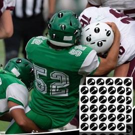 Noveread 200 Decals Sledgehammer Helmet Award Stickers 1'' Vinyl Baseball Hockey Softball Lacrosse Football Helmet Stickers Self Adhesive Football Helmet Decals(White on Black)