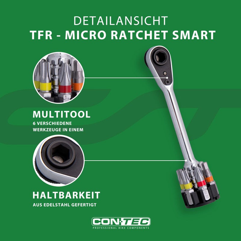 CONTEC Bicycle Multitool Micro Ratchet Smart, 6 in 1, Multifunction