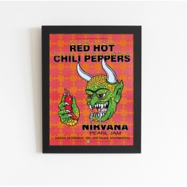 Red Hot Chili Peppers 1991 Concert Poster - 11" x 17" inches