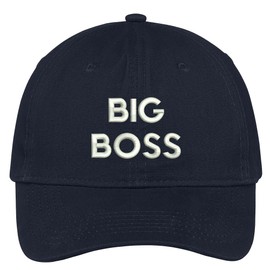 Trendy Apparel Shop Big Boss Embroidered Cap Premium Cotton Dad Hat - Navy