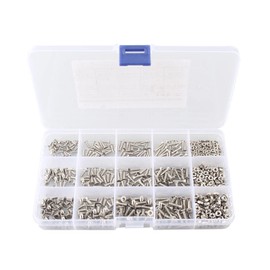 HALJIA 660 Pieces M2 M2.5 M3 Hex Flat Button Screw Set, Countersunk Screws Set 304 Stainless Steel Rounded Head Screws Thread Screws Kit with Screws and Nuts with Storage Box