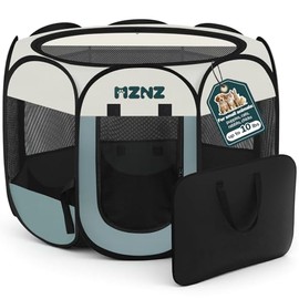 Dog Cat Playpen, Portable Small Animal Playpen Crate Indoor for Dogs Cats Rabbits, Foldable Guinea Pigs Bunny Cage Enclosure for Outdoor, Pop Up Dogs Cats Tent Kennel with Carrying Case, Grey